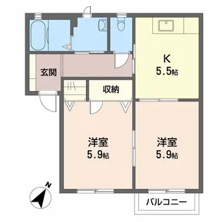 ドリームフジ【2階】の間取り