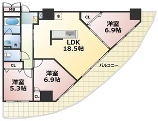 カゼマチテラス【2階】の間取り