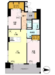 ロイヤルパークスリバーサイド【9階】の間取り