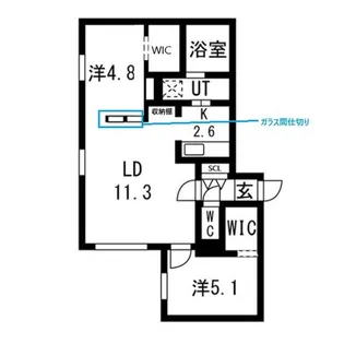 LUGAL(ルガル)【3階】の間取り