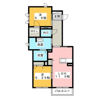 グリーンビレッジ大谷【2階】の間取り