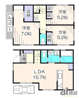 東京都小平市花小金井3【一戸建】の間取り