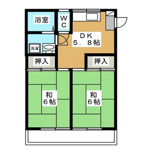 ハイツサンアベニュー【2階】の間取り