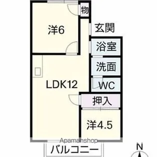 ドミール長良【1階】の間取り