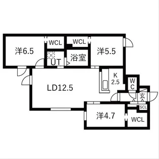 Ts COURT ASABU East【1階】の間取り
