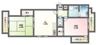 パールタウン鶴ケ丘【2階】の間取り