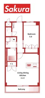 HAMAKAZE【4階】の間取り