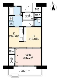 URアーバンラフレ鳴子【2階】の間取り