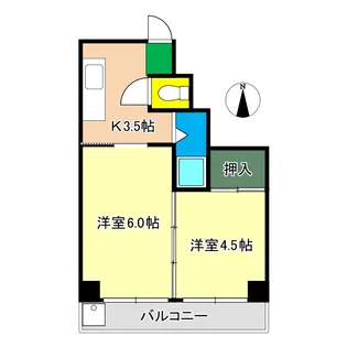 ハイツ寿 (北本町)【1階】の間取り