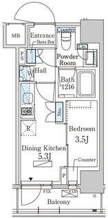 パークアクシス日本橋茅場町ステーションゲート【4階】の間取り