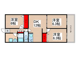 ソフトタウンニュー谷津遊園【1階】の間取り