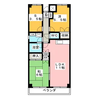 グリーンサイドホームズ【6階】の間取り