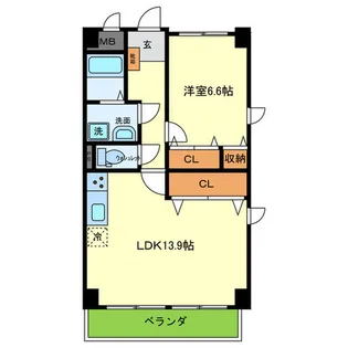 ヨコヤママンション1号館【4階】の間取り