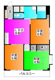 第2錦生コーポ【4階】の間取り