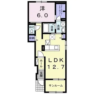 ルラシオンエヌII【1階】の間取り