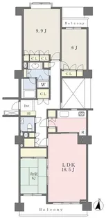 パーク・ハイム新百合ヶ丘壱番館【4階】の間取り