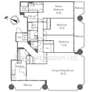 赤坂溜池タワーレジデンス【25階】の間取り