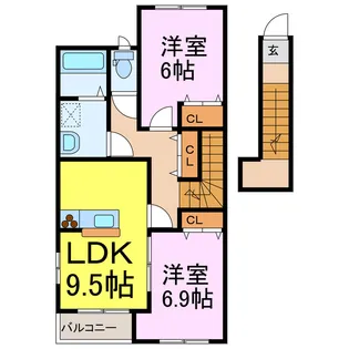 エスポワールSEKI【2階】の間取り