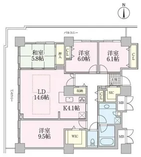 ロイヤルパークスタワー南千住【20階】の間取り