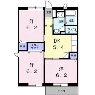 ハッピネス弐番館【1階】の間取り