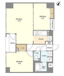 メルヴェーユ日本橋浜町【8階】の間取り