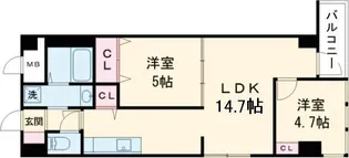 フリーディオ堺BLD【6階】の間取り