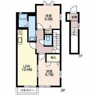 コートエスポワール A【2階】の間取り