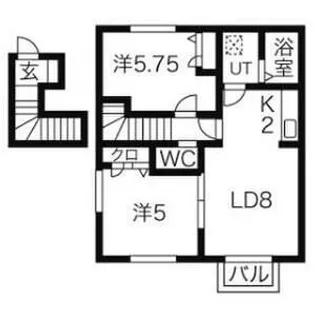 ルミエールエス&エス【2階】の間取り