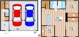 Garage Villa Shivers A【2階】の間取り