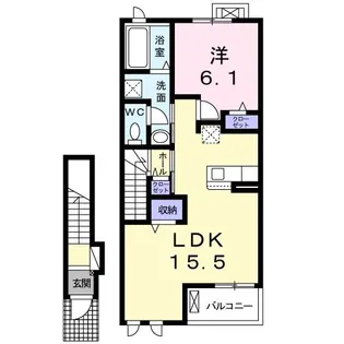 ユニットロル手光 B【2階】の間取り