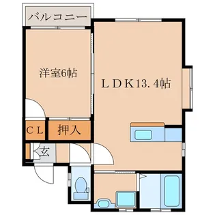 プロヴァンスマンション A棟【2階】の間取り