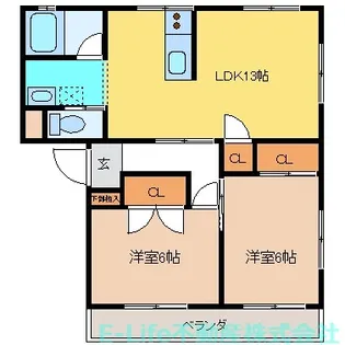 メテオールミヤタ【3階】の間取り