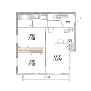 【へーベルメゾン】グランドゥール ソレイユ 浦和II【1階】の間取り