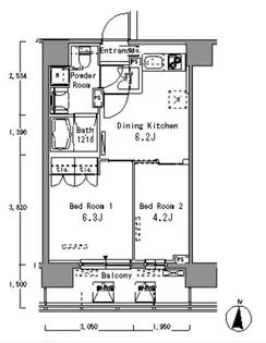 パークアクシス東陽町【10階】の間取り