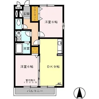 グランパレス如意【3階】の間取り