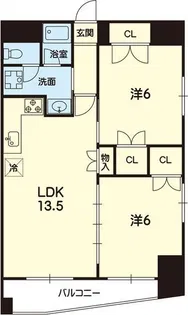 ヒルクレストフォーエス水前寺【5階】の間取り
