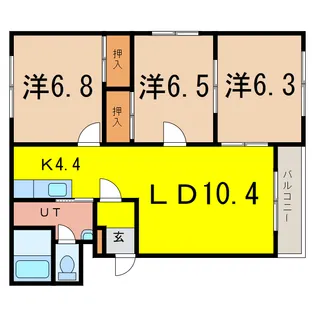 サンビレッジ4条【1階】の間取り