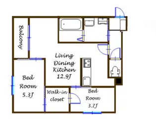 コーギレジデンス花園本町【2階】の間取り