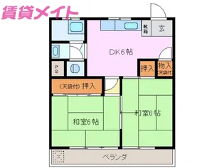 コーポグリーンFUKUTA【2階】の間取り