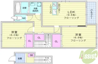 オーク21清水坂【2階】の間取り