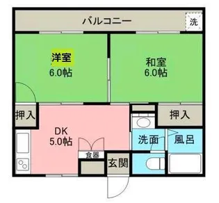 内野マンション 2号棟【3階】の間取り
