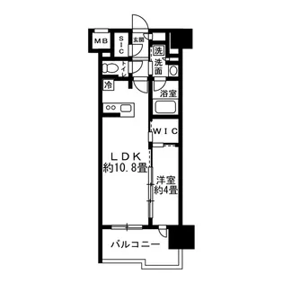 オープンレジデンシア博多住吉【14階】の間取り