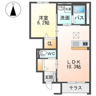 ユニヴァリィアキ【1階】の間取り
