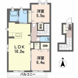 シャーメゾン西泉 B棟【2階】の間取り