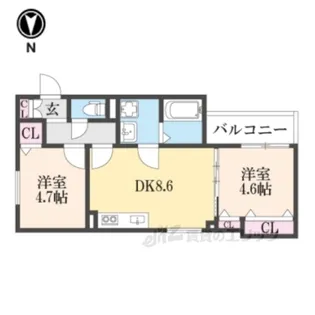 クリエオーレ津の辺町2【3階】の間取り