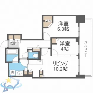 ブランズ札幌南7条【2階】の間取り