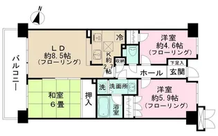萩山パークホームズ(ハギヤマパークホームズ)【1階】の間取り