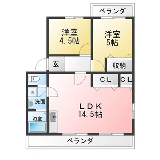 コーポジンナカ【2階】の間取り