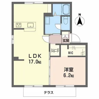 フレグランス立川 B【1階】の間取り