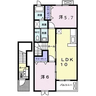 アルモニー法隆寺【2階】の間取り
